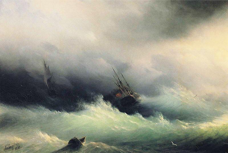 Ivan Aivazovsky Ships in a Storm oil painting picture